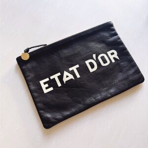 Ltd Edition Clare V! Etat D'or (Golden State) Black Clutch